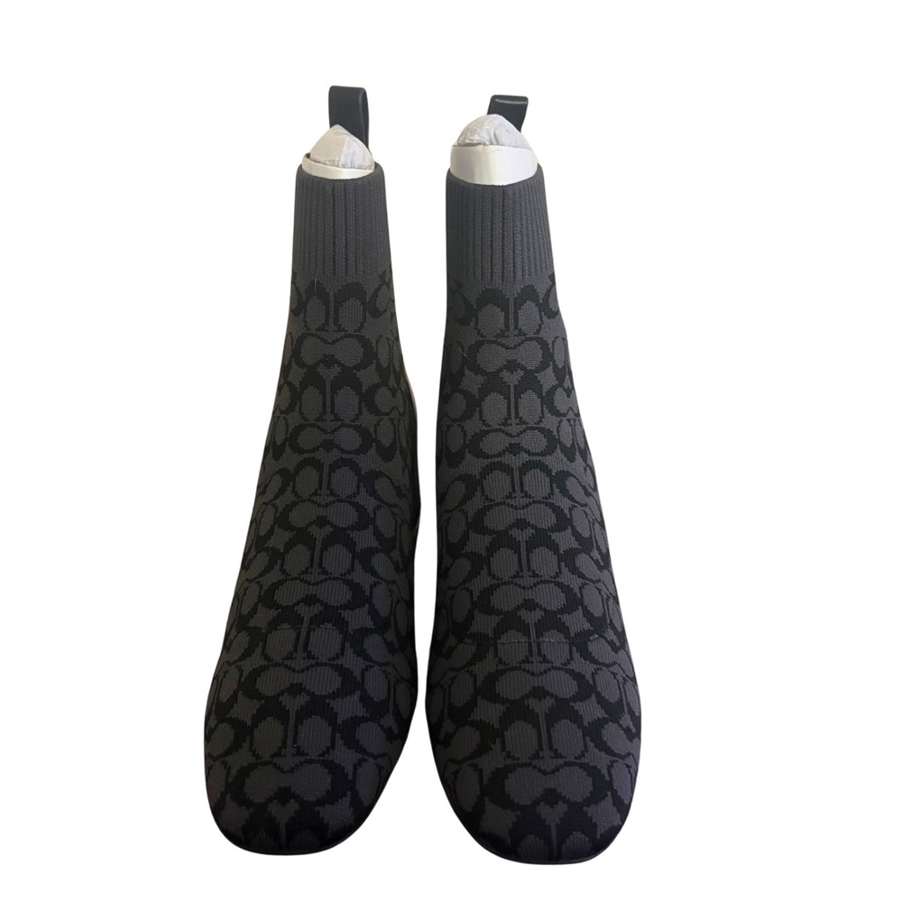 Coach Black Ankle Boots with Signature Pattern